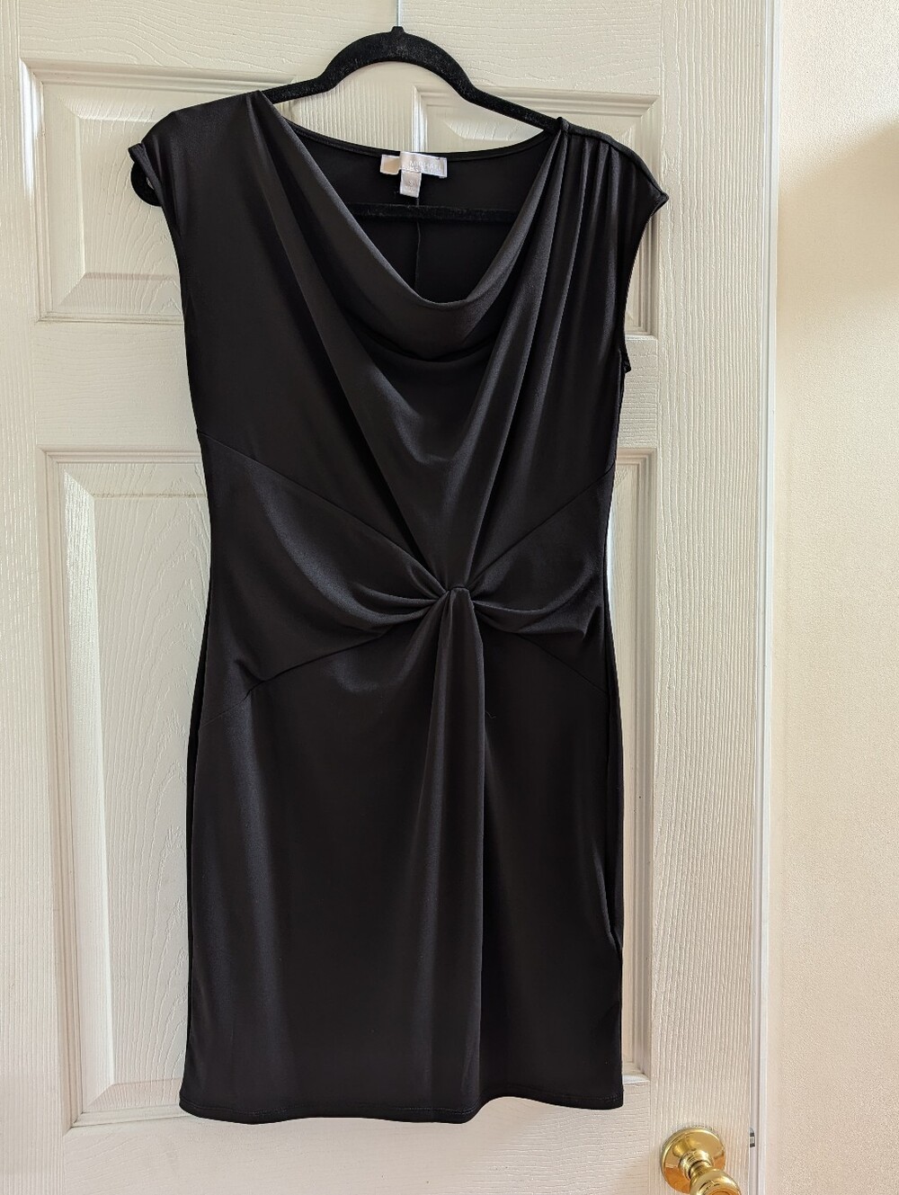 MICHAEL Michael Kors Black Draped Knot-Front Mini Dress